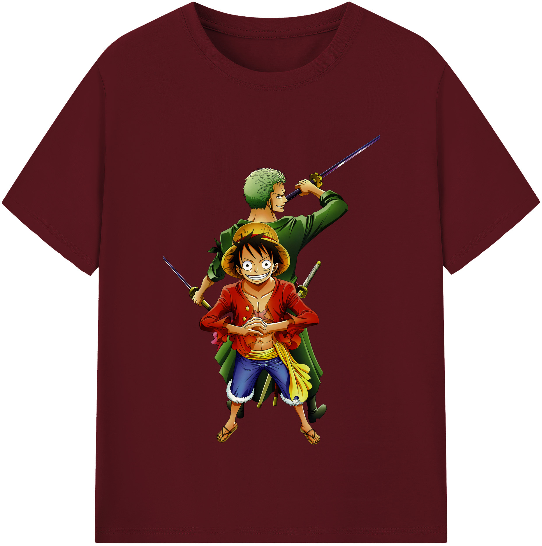ワンピース モンキー・D・ルフィ ONE PIECE Monkey D. Luffy 綿100％半袖Tシャツ（フロントプリント）
